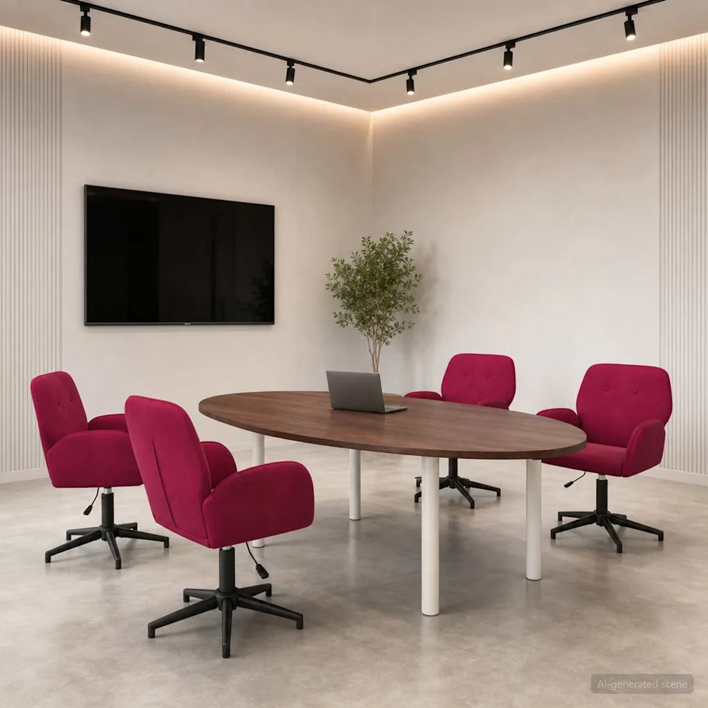 Sedie da scrivania girevoli 4 pz 54 x 55 x 90 cm Rosso Vino 3428333