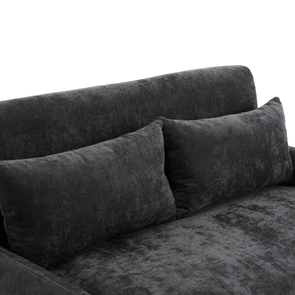 Divano letto 129x76x81 cm convertibile con schienale regolabile in chenille grigio