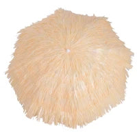 Ombrellone da Spiaggia a 8 Stecche con Palo Inclinabile, in Poliestere e Metallo, 1.6x2 m, Beige