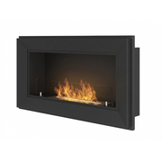 Caminetto a Bioetanolo Frame 900 SimpleFire da incasso con Vetro - Nero Opaco
