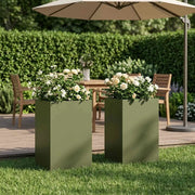 Vaso da giardino 2 pz Verde Oliva 30 x 30 x 50 cm 8005351