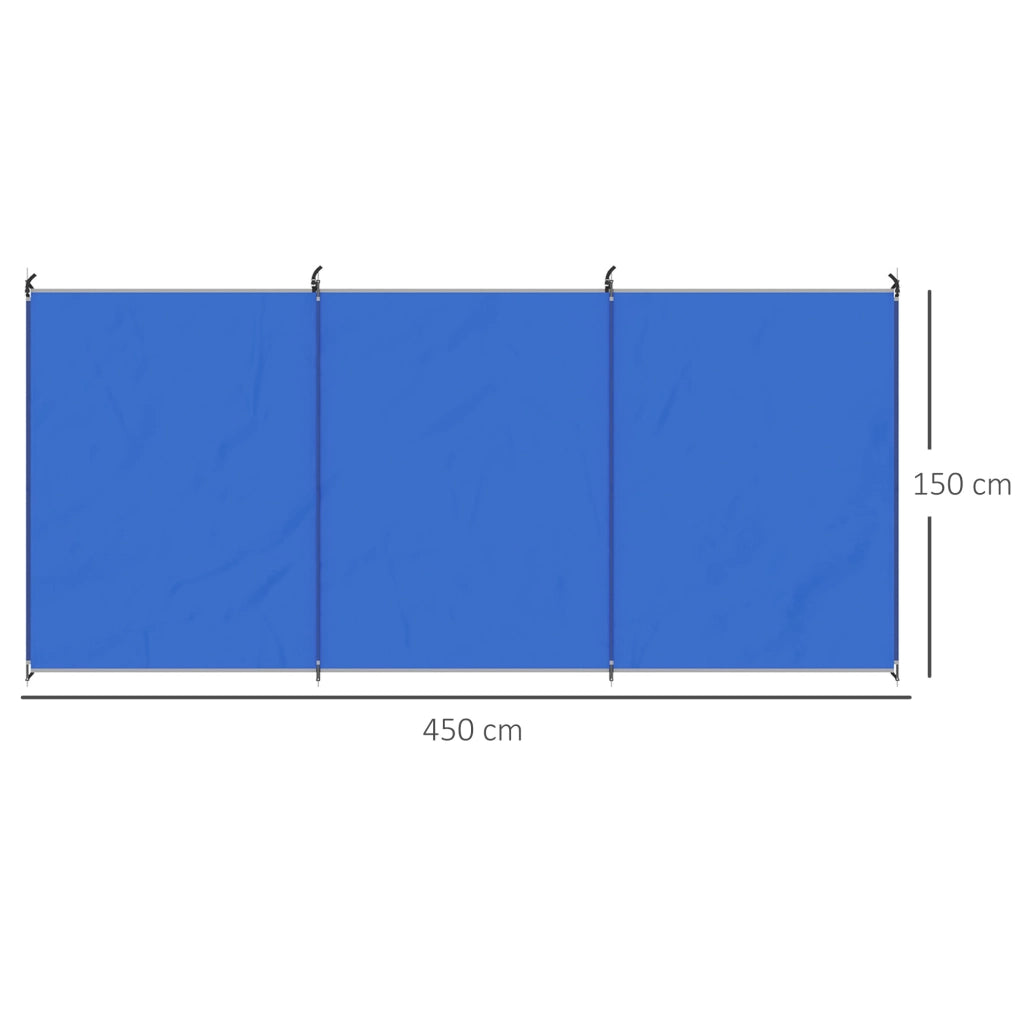 Paravento da giardino pieghevole ¨C zephmum ¨C blu 450x150 cm