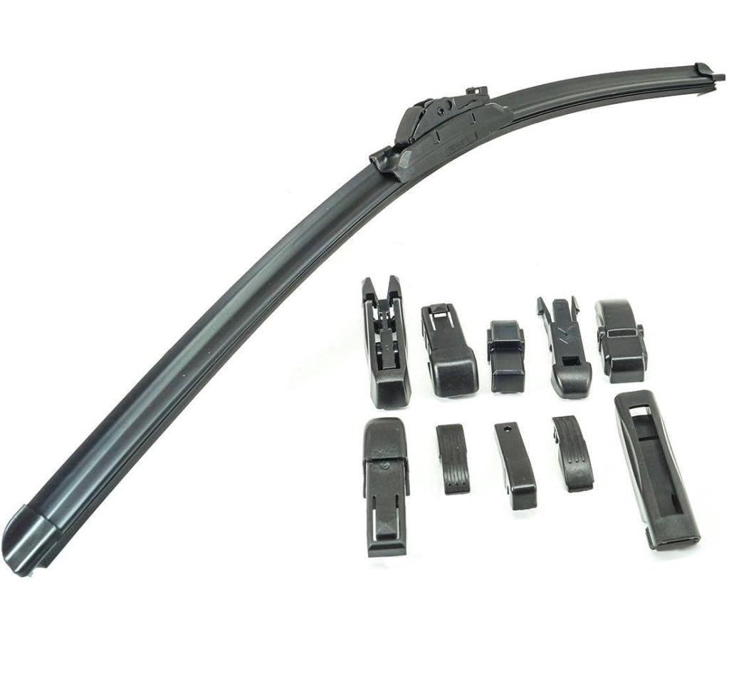 SPAZZOLE TERGICRISTALLI UNIVERSALE AUTO AERO FLAT 9 ATTACCHI 24" 600MM SPAZZOLA