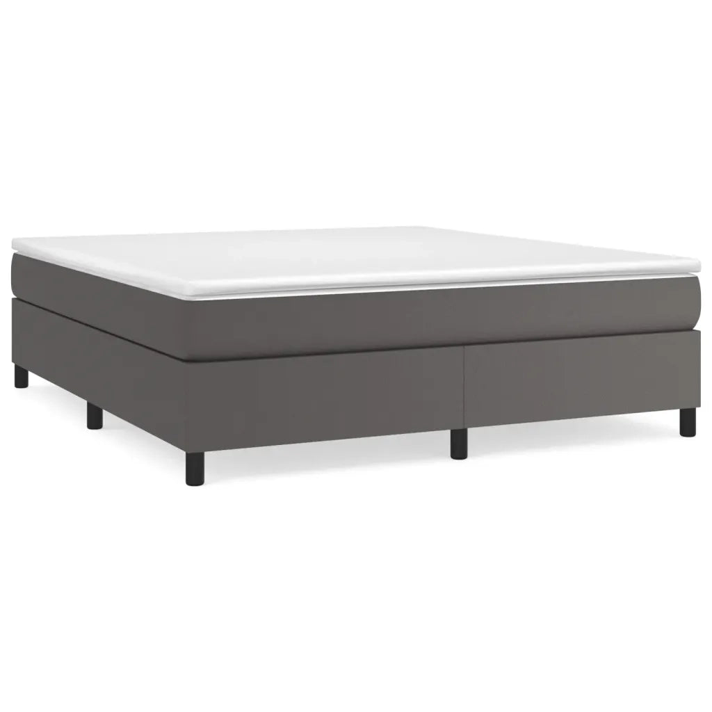 Struttura Letto a Rete a Molle-Giroletto Grigio 180x200 cm in Similpelle 135722