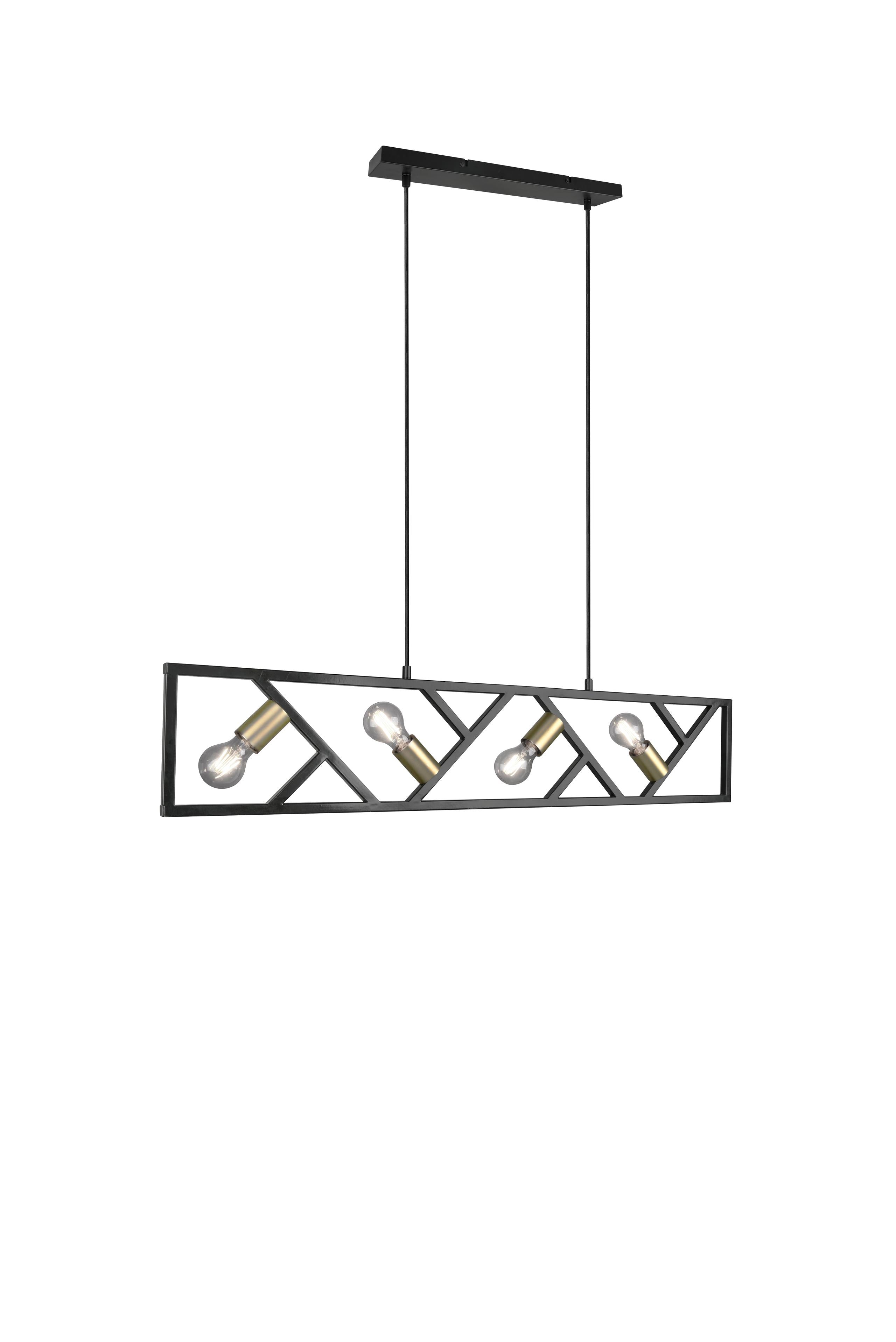 Lampada a Sospensione da Interno  E27 in Metallo Nero Opaco