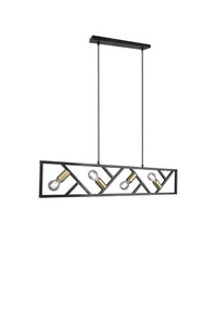 Lampada a Sospensione da Interno  E27 in Metallo Nero Opaco