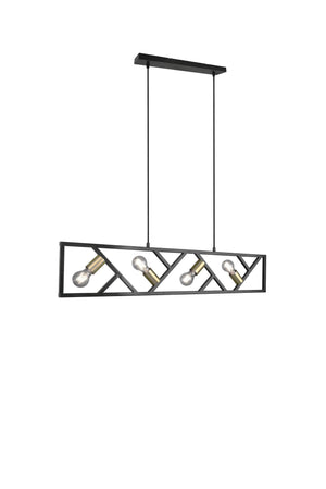 Lampada a Sospensione da Interno  E27 in Metallo Nero Opaco