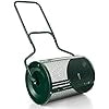 Spandiconcime a Rullo, Rullo da Giardino con Impugnatura Pratica Chiusure Laterali e Rete in Metallo per Concimazione e Semina, Spandiconcime per Prato e Giardino (41 x 60 cm Verde)