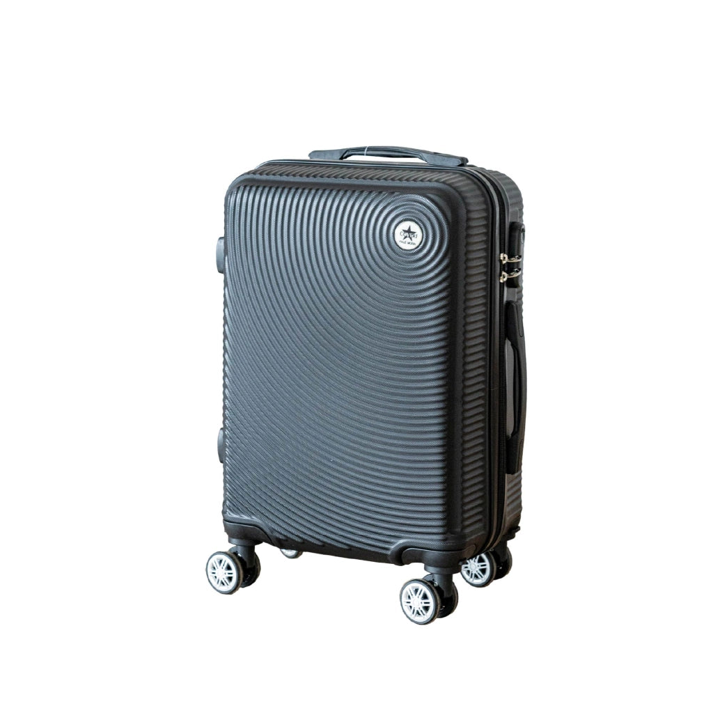 Coveri Set Di 3 Valigie Rigide ABS Valigia Da Viaggio Con Chiusura Lucchetto Combinazione Grande Media Piccola Forti Resistenti Manico Telescopico Ruote Staccabili Trolley Nero