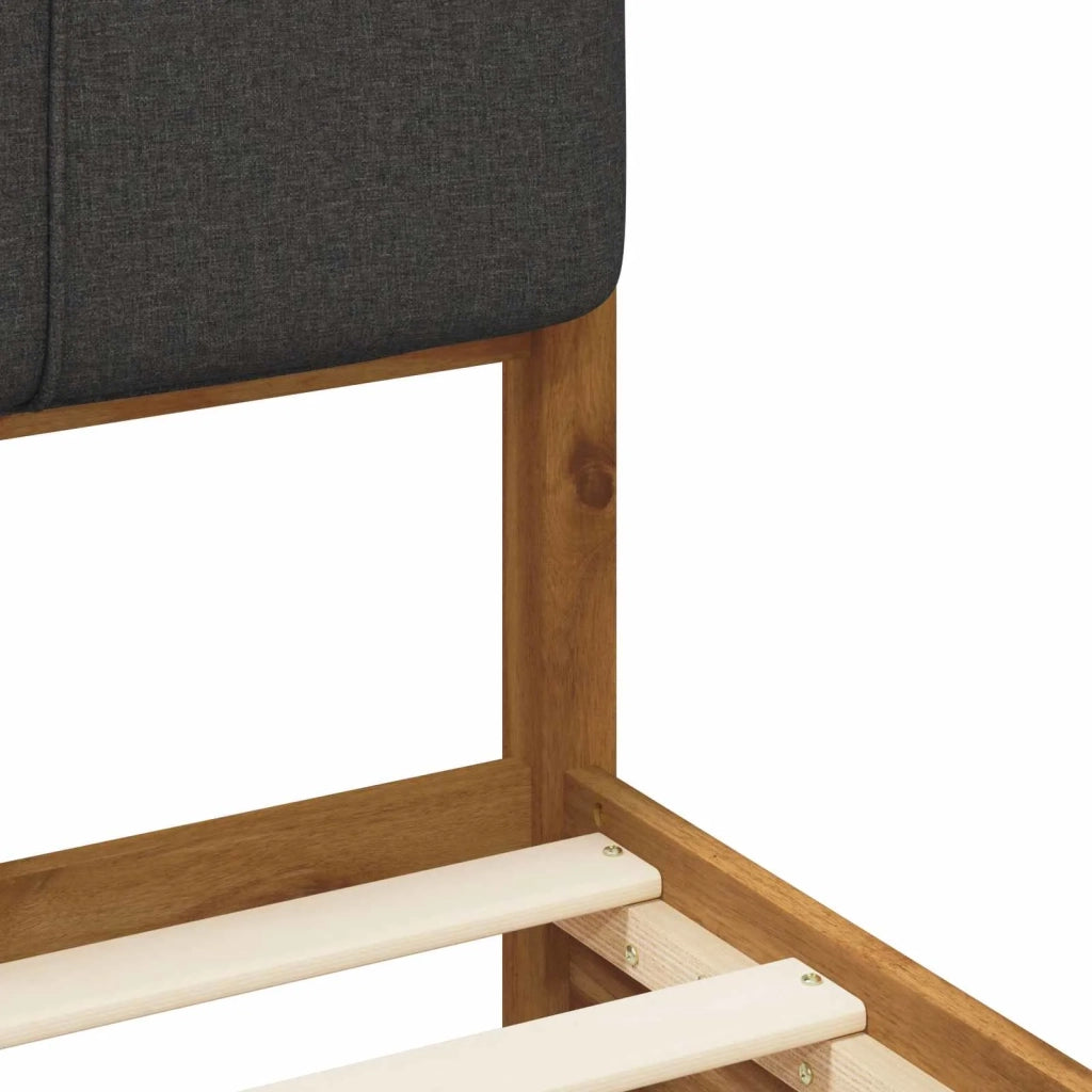 Letto con Testiera Rivestita Naturale e Grigio Scuro 904433