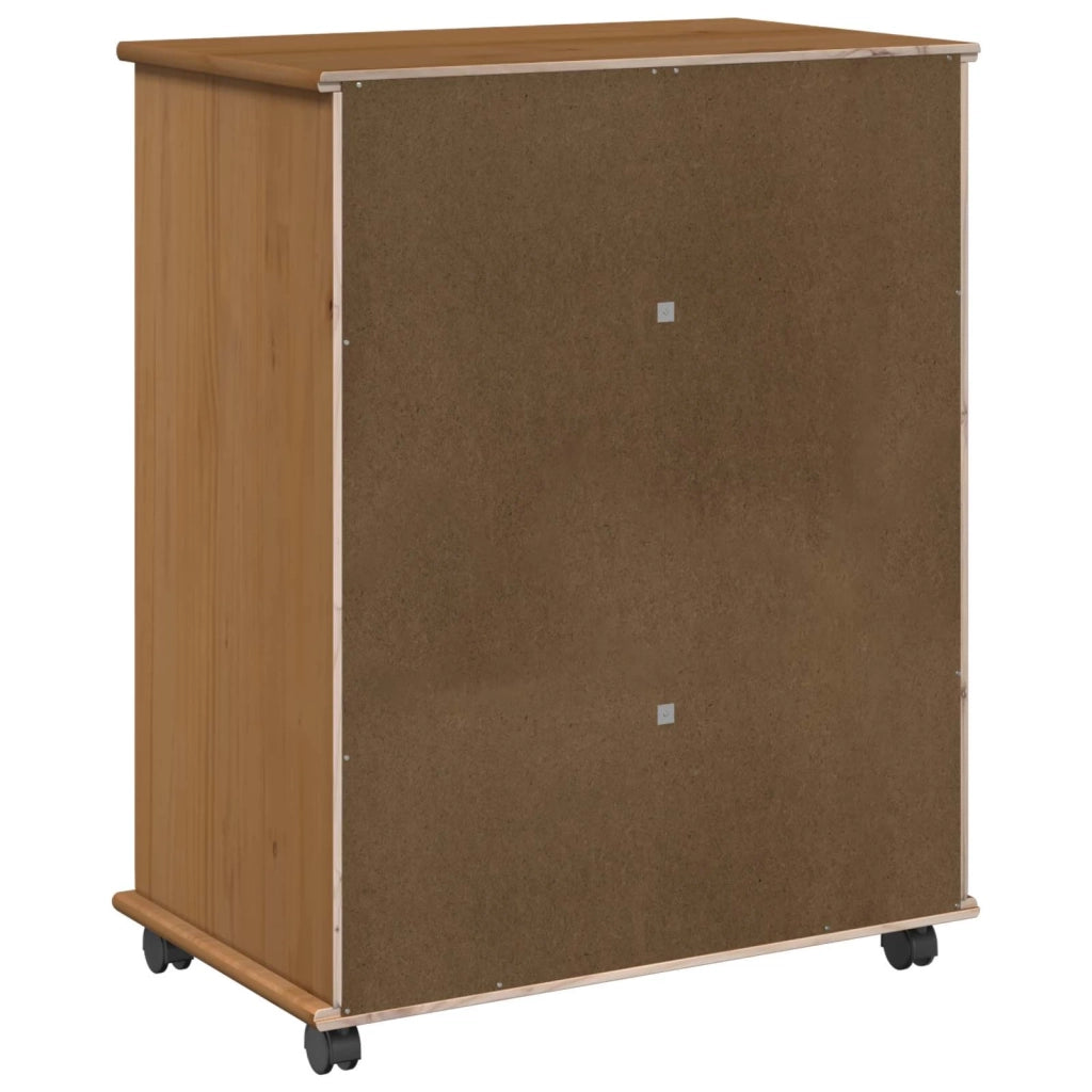 Mobile con Ruote con ruota Marrone miele 63,5 x 39 x 79 cm 42028360