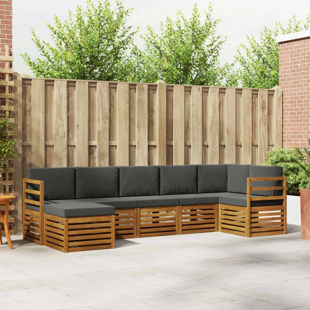 Set divano sezionale con cuscino 7 pcs Naturale e Antracite 3375152