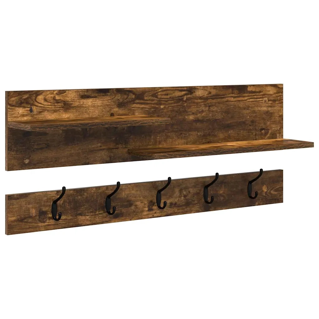 Appendiabiti a muro A parete Rovere fumé 90 x 15 x 36 cm 874423