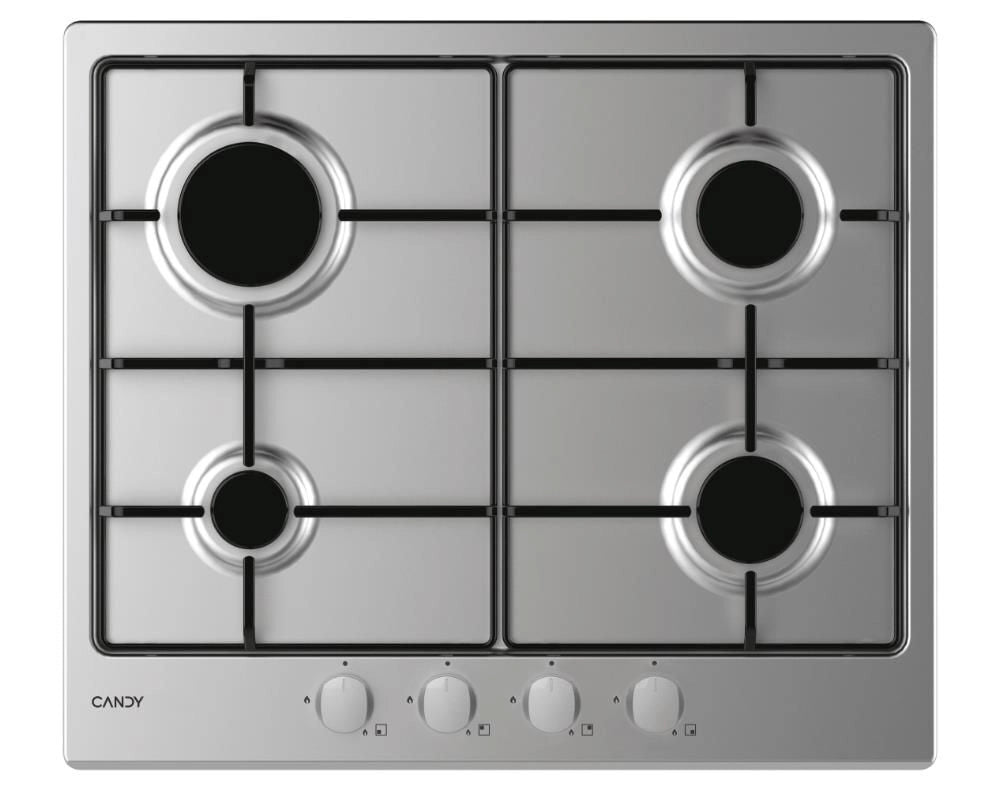 Candy Timeless CEL6PBRX Acciaio inox Da incasso 59 cm Gas 4 Fornello(i)