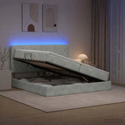 Letto con contenitore LED e materasso Grigio Chiaro 3460092
