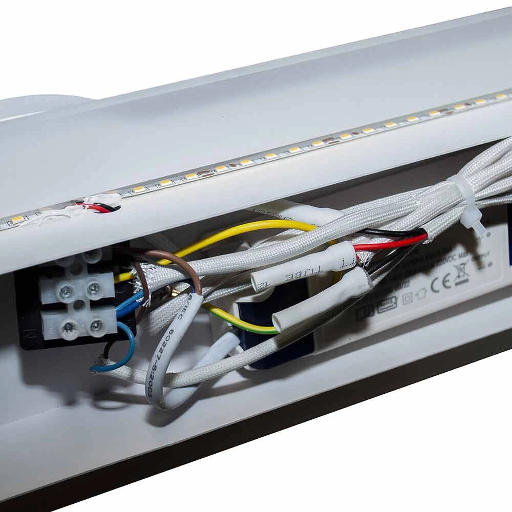 Plafoniera lampada da soffitto a led 50 watt con 2 faretti spot orientabili gu10 luce bianca fredda 6500k