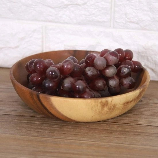 Saliera in legno di acacia massello per zuppa e risotto - articoli da cucina artigianali - 20 * 7cm