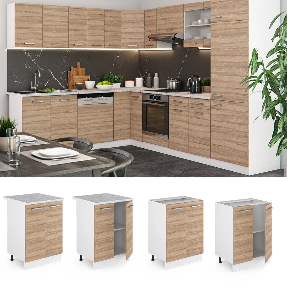 Vicco Mobiletto base cucina Sonoma 60 cm senza piano di lavoro