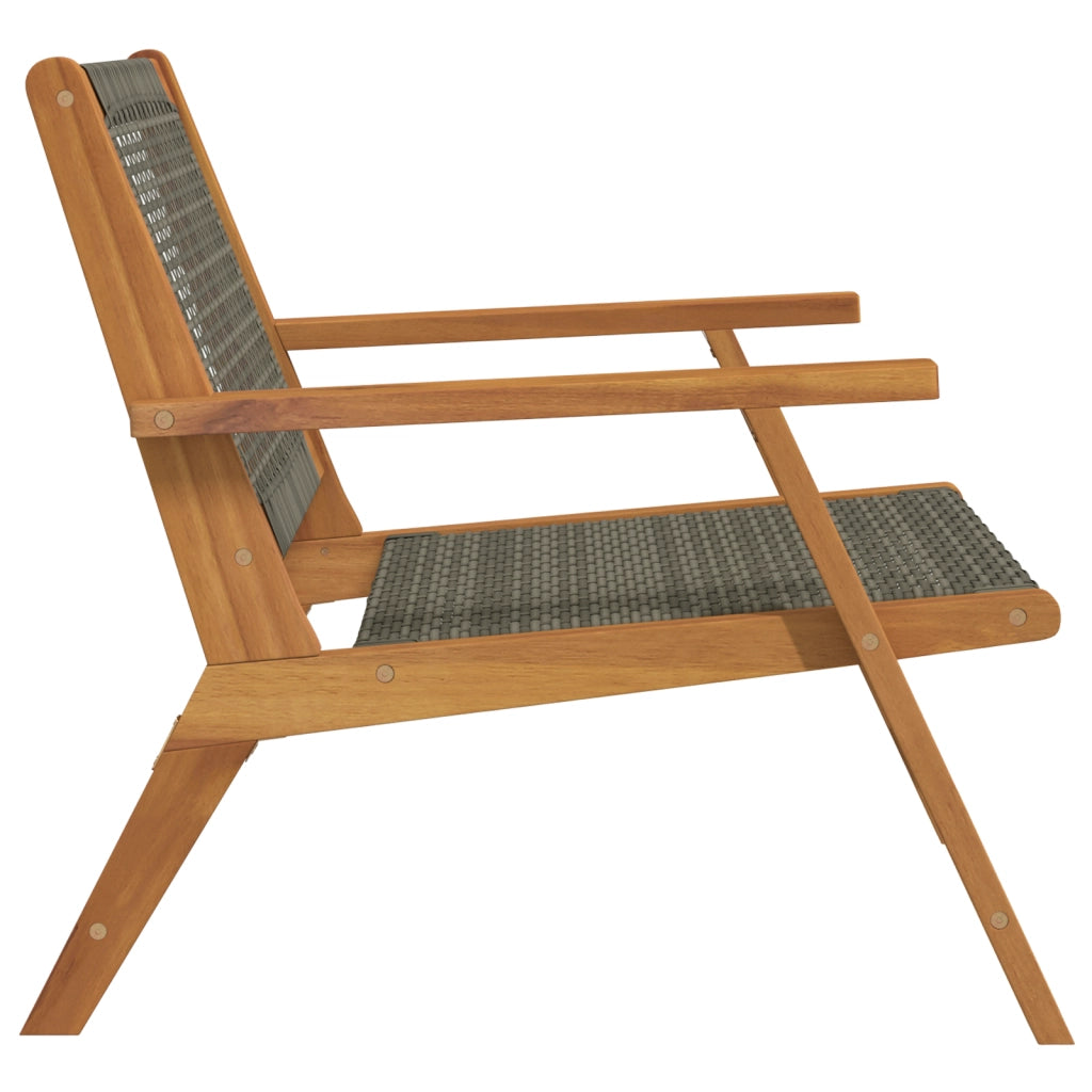 Sedie da Giardino 2 pezzi Grigio 76x67x73.5 cm Legno Massello di Acacia