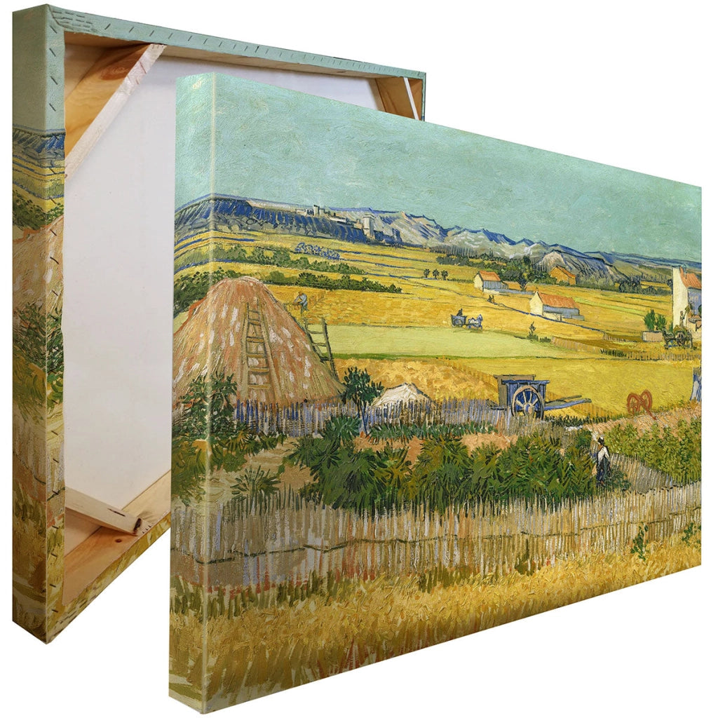 Quadro Canvas su telaio in legno Paesaggio con Carro Blu - Van Gogh Misura: 100x70 cm