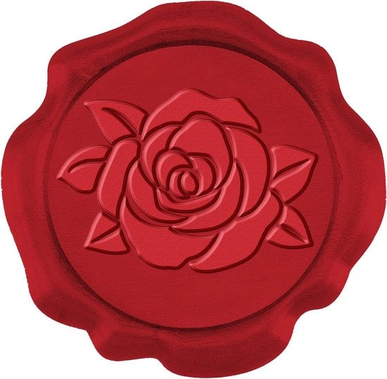 Etichette di sigillatura in cera - Rosa - Autoadesive - Rosso - Sigillo di busta - Timbro - Carte di invito di matrimonio - Abbellimenti per confezione regalo - Scrapbooking - Adatto per - Decorazioni di matrimonio - 50 pezzi - 30mm di diametro.