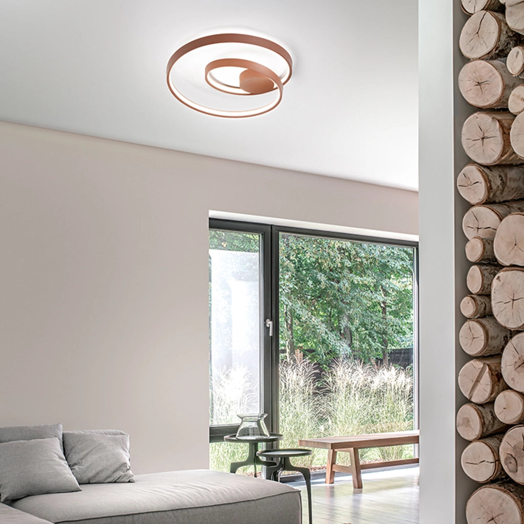 Plafoniera Moderna Ritmo Metallo Cannella Led 55W Dimmerabile Ip20