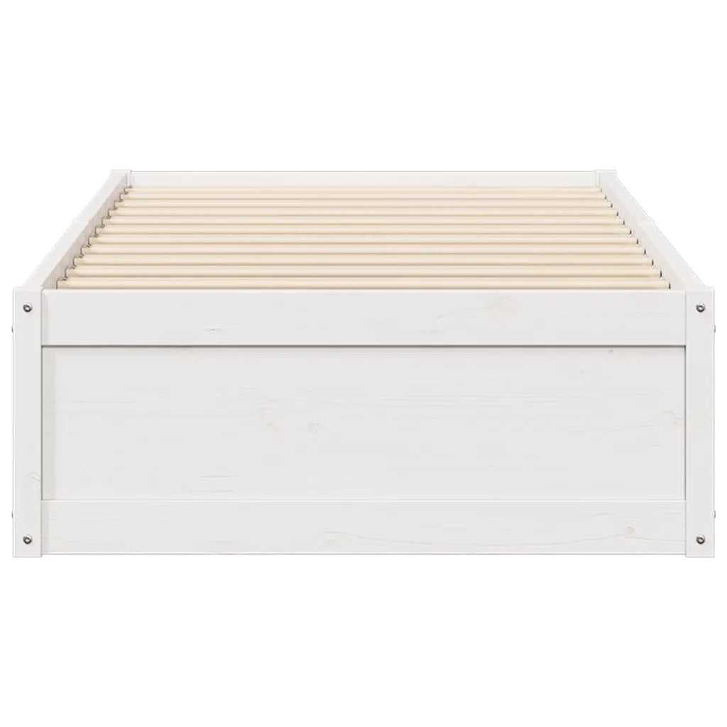 Letto senza Materasso Bianco 90x190 cm in Legno Massello Pino 846844