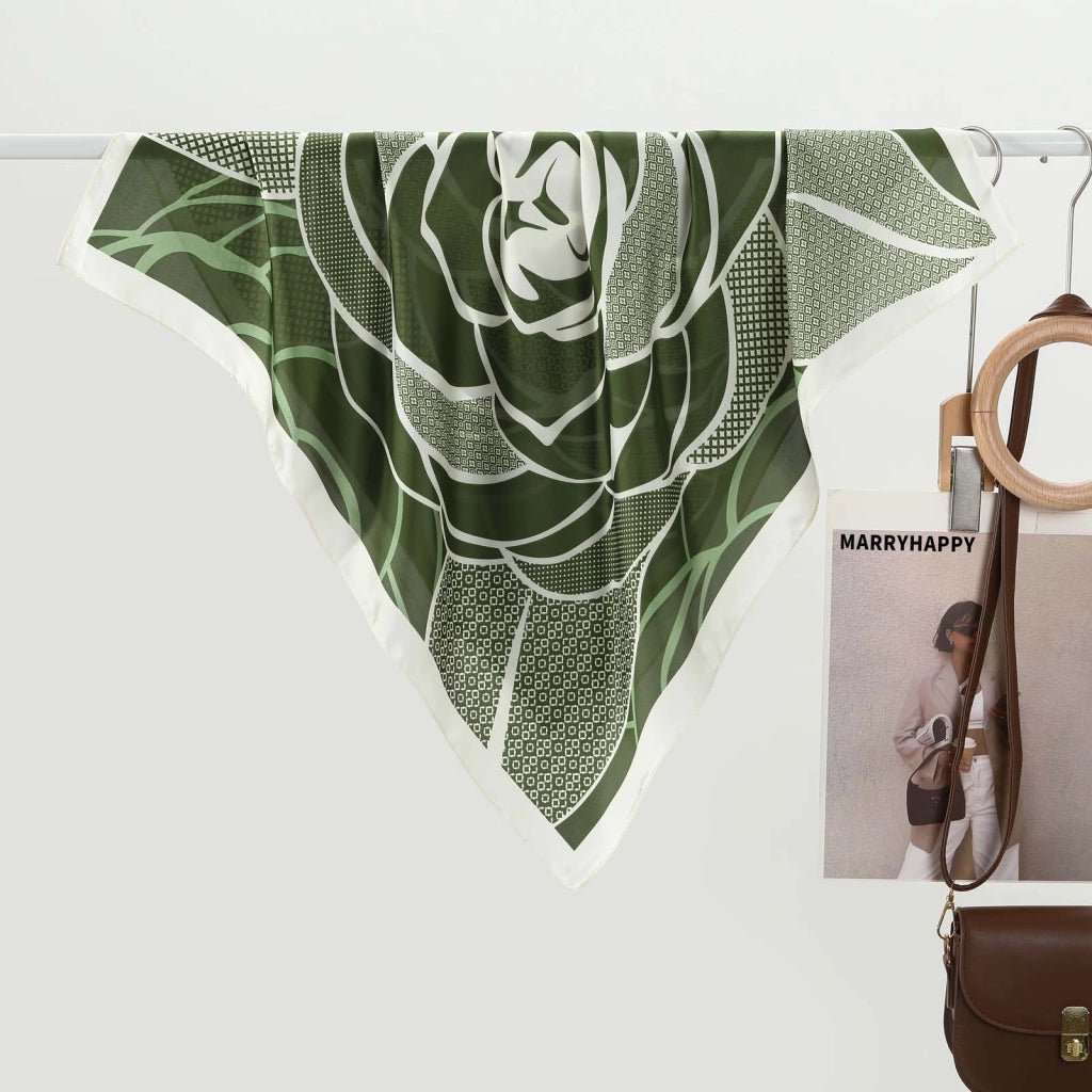 Foulard quadrato da donna in seta, stile francese, perfetto per la primavera e l'estate, da indossare come sottoveste sotto t-shirt e camicie, oppure come foulard per proteggersi dal sole.