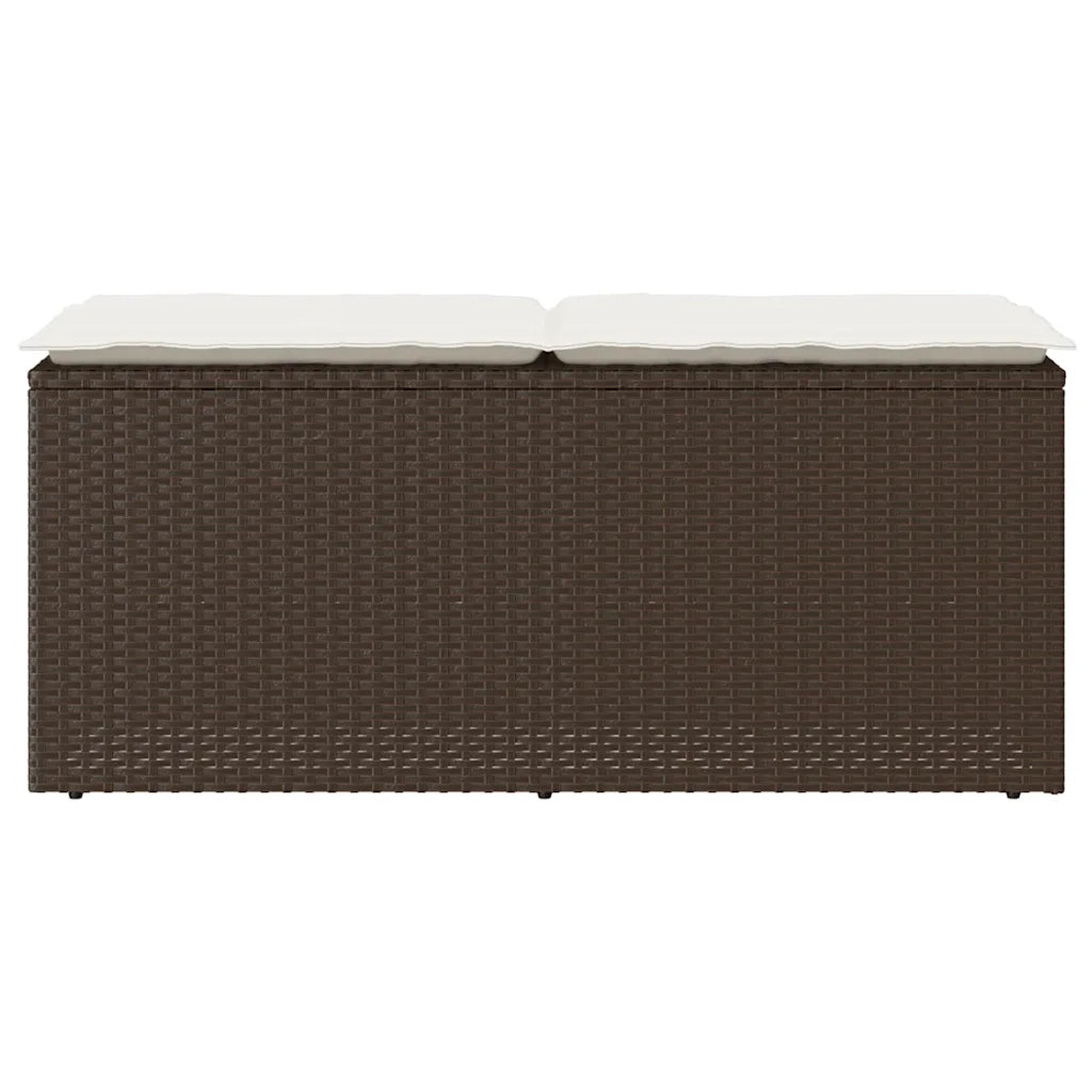 Panca da Giardino con Cuscino Marrone 110x40x44cm in Polyrattan 4104146