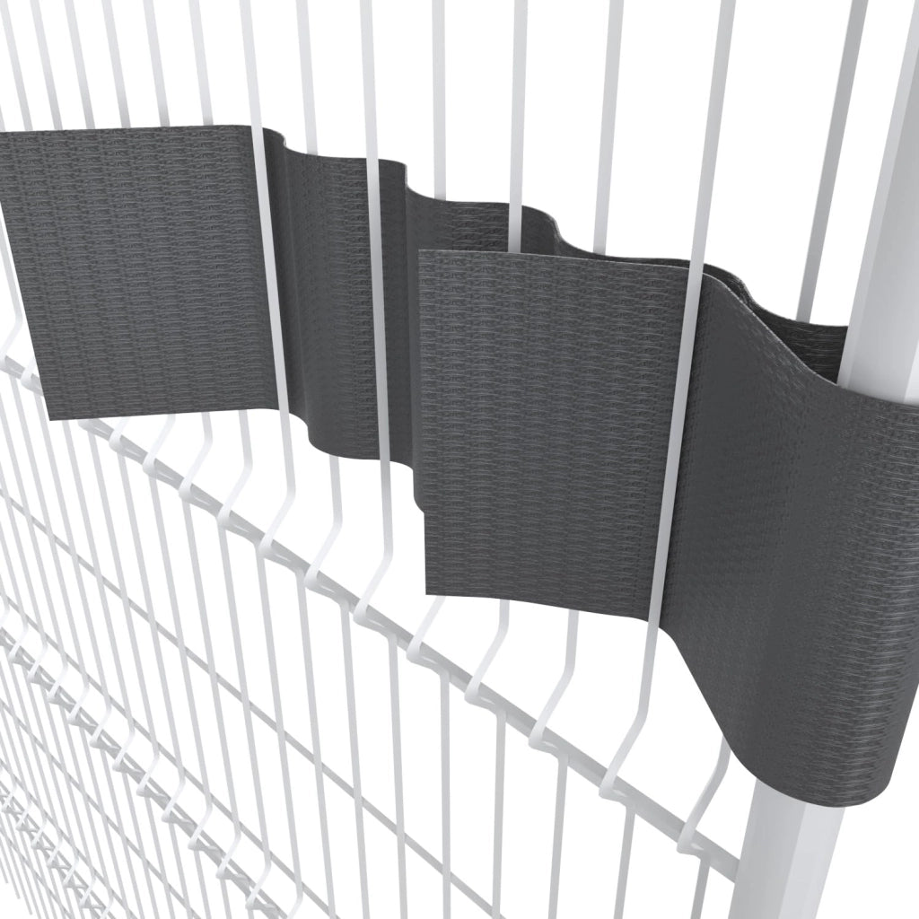 Schermo Privacy In PVC Per Recizioni A Doppia Sbarra Doppio Picchetto Rete Per Giardino Terrazzo 650 g/m² Resiste Alle Intemperie Vento 35 m x 19 cm Con Clip Di Fissaggio Grigio Scuro