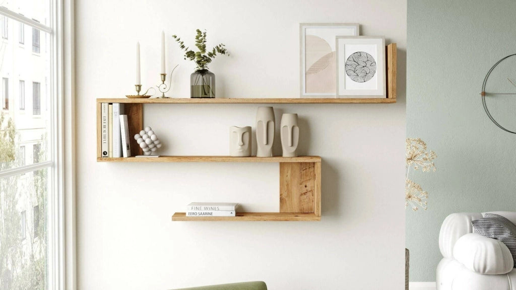 Mensola Fulvia, Scaffale, Ripiano a muro, Scaffalatura multiuso, 120x15h71 cm, Quercia