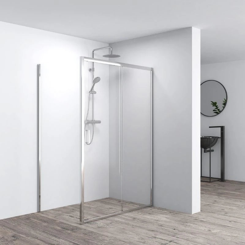 Porta Scorrevole 98-102x185h 4mm Cromato - Volta