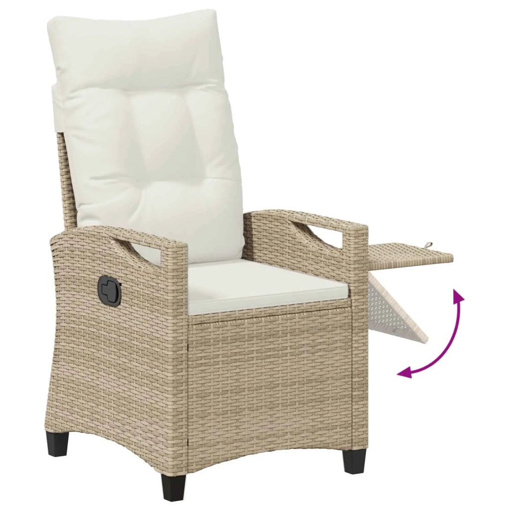 Sedia da giardino reclinabile Beige e Crema 56 x 60 x 112 cm