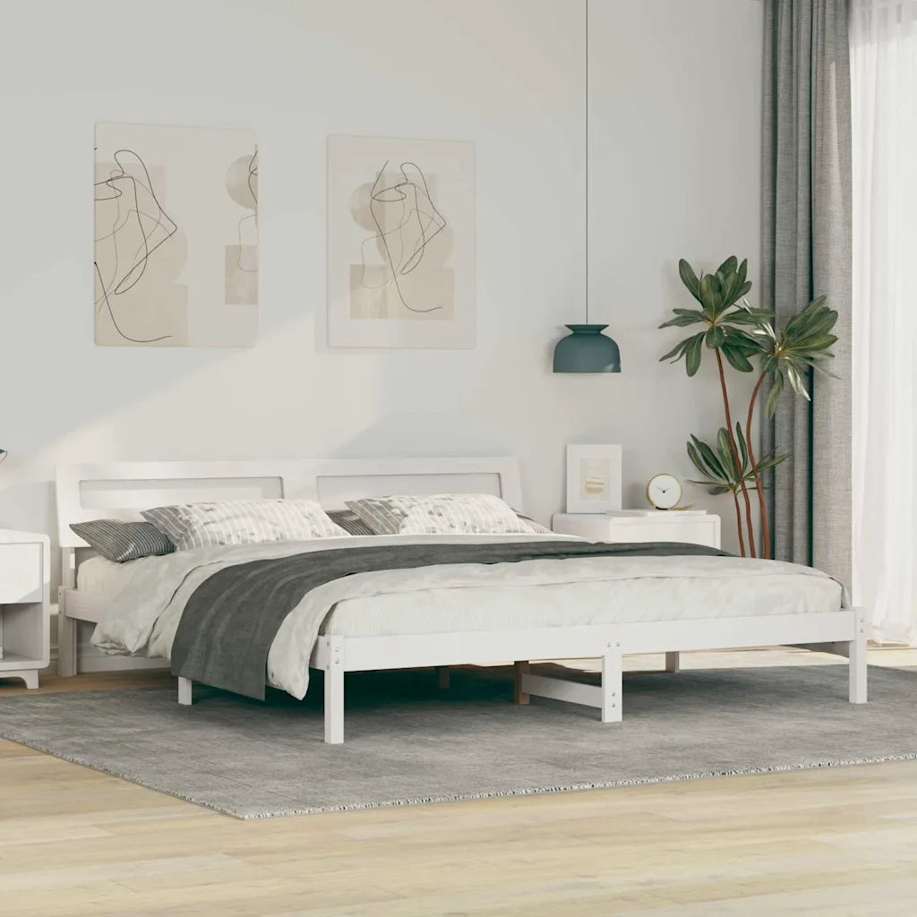 Struttura del letto Bianco 180 x 200 cm Pino massello 872768