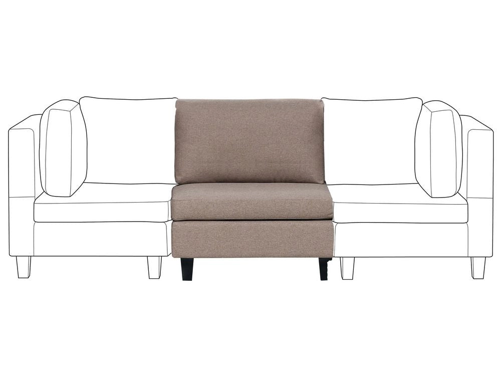Modulo per Divano 1 posto in Tessuto marrone sezione modulare stile moderno scandinavo soggiorno