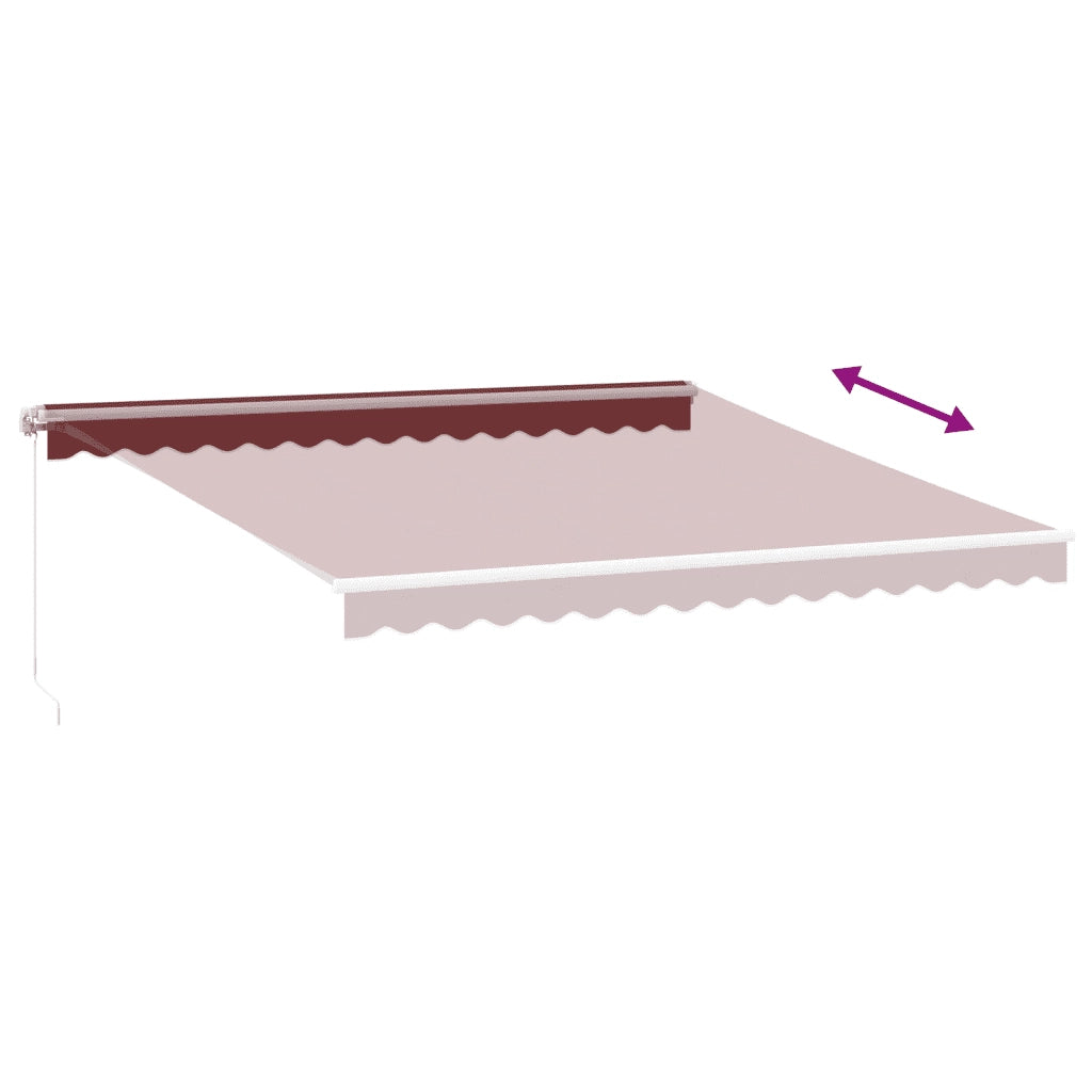 vidaXL Tenda da Sole Retrattile Manuale Bordò 400x350 cm