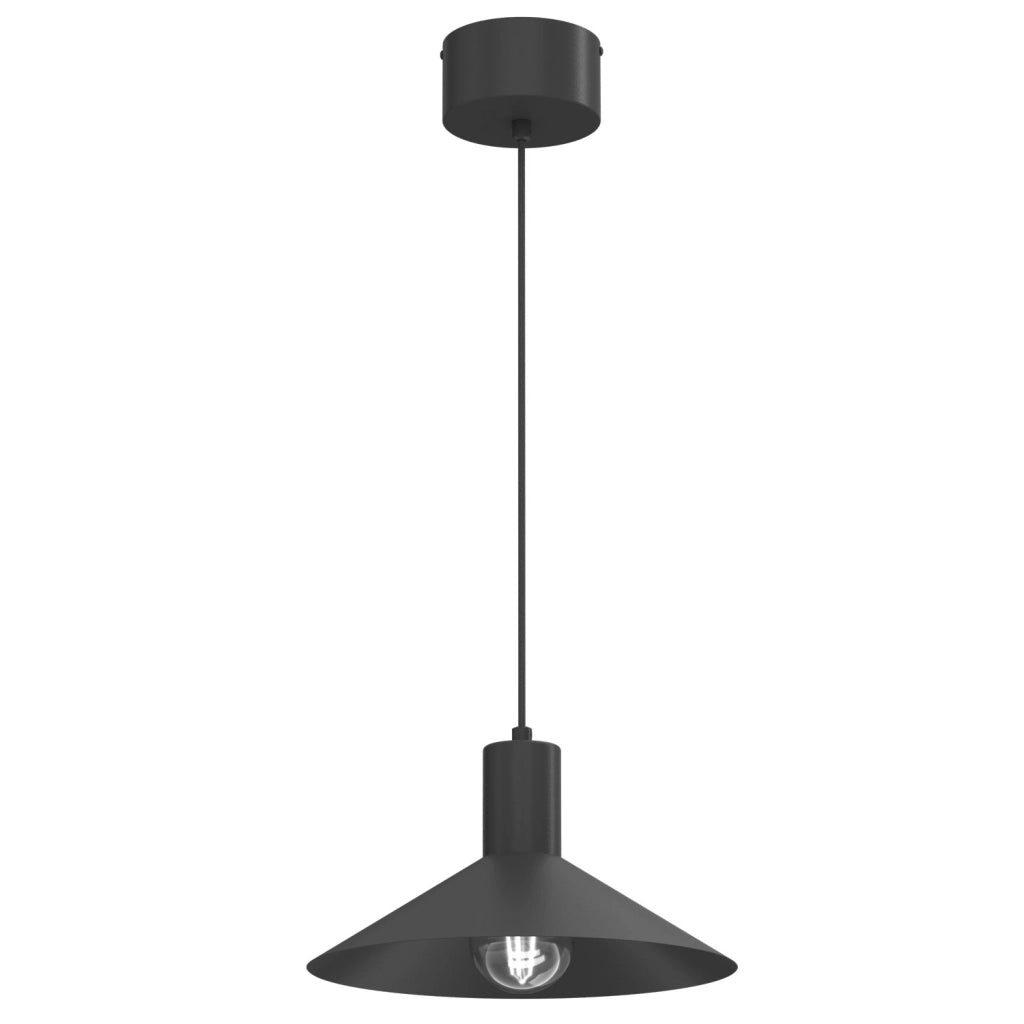 Lampada a sospensione Nox nera conica 1xE27 30 cm