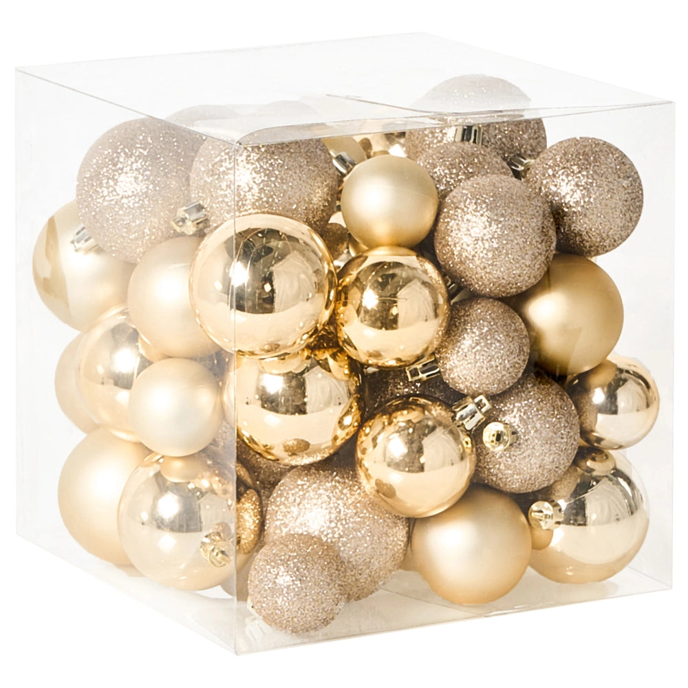 Set di 60 palline di Natale in plastica viola Decorazioni da appendere Stile tradizionale Palline di Natale Albero di Natale Glitter
