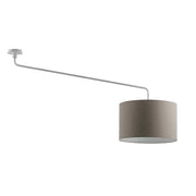 Vivien Plafoniera Bianca con Paralume Tortora 48cm - Lampada Soffitto E27, Classe I, IP20, Struttura Metallo Verniciato - Rossini Group