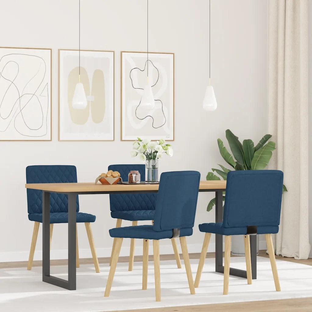 Sedie da Pranzo 4 pz Blu in Tessuto 3315229