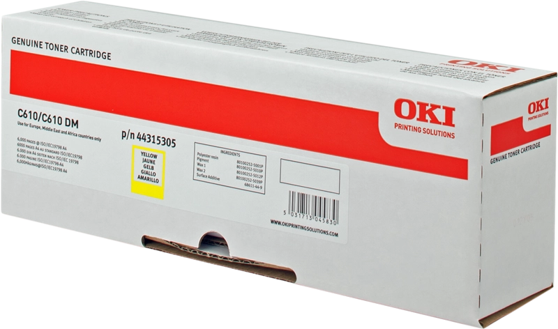 ORIGINAL OKI toner giallo 44315305 C610 ~6000 Seiten