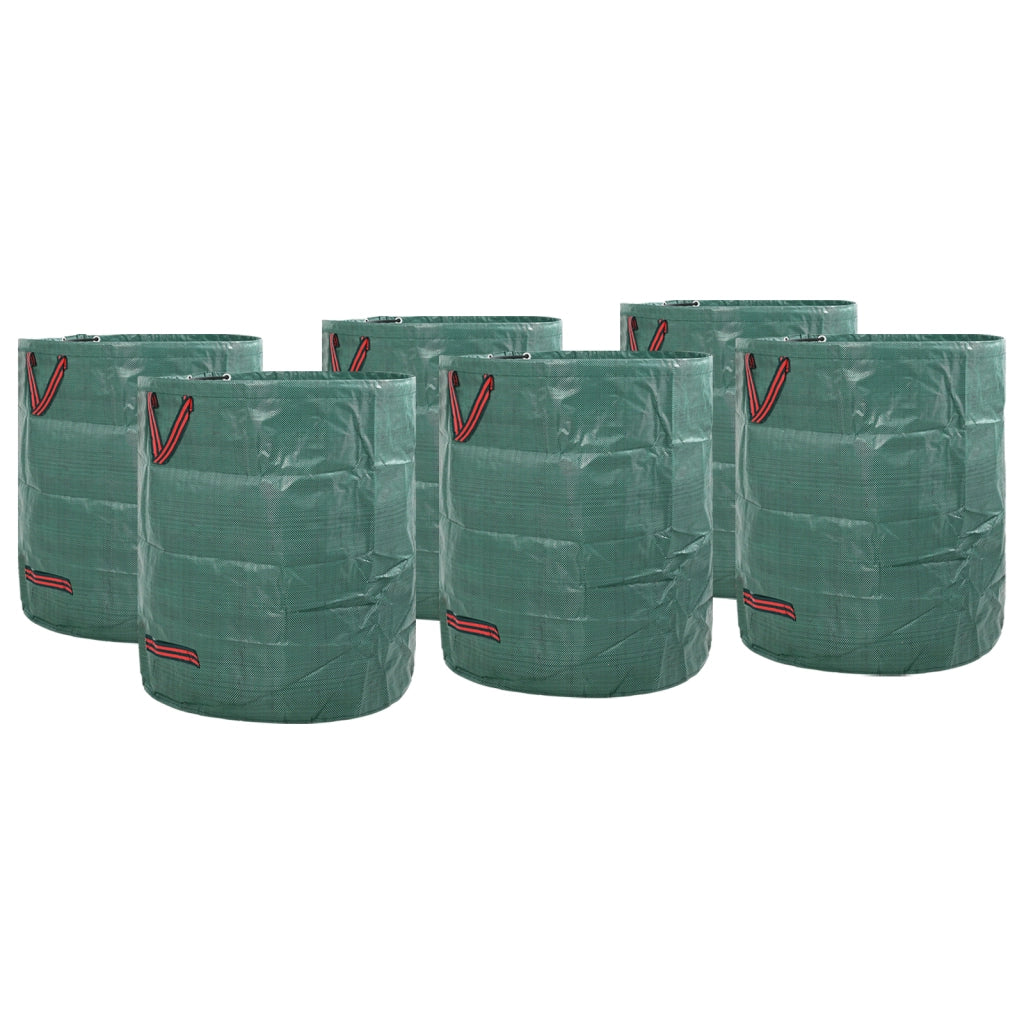 Borse per rifiuti da giardino  con manici 12 pz pieghevoli rotonde verdi 120 L