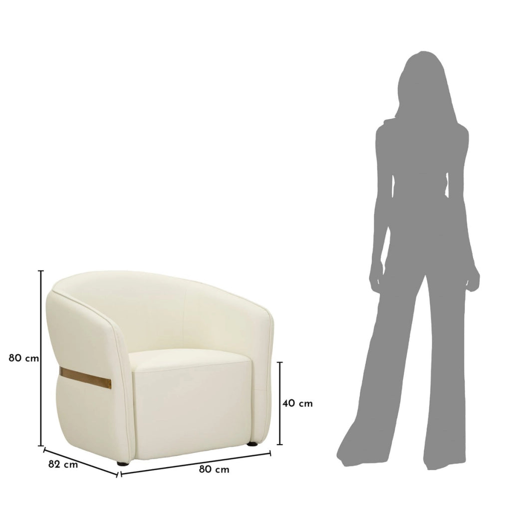 Poltrona Minsk in bianco con dettagli oro