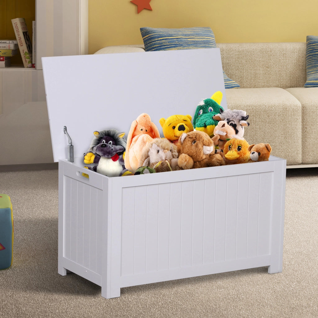 Cassa in legno con coperchio ¨C zephmum ¨C bianco 81x40x46 cm