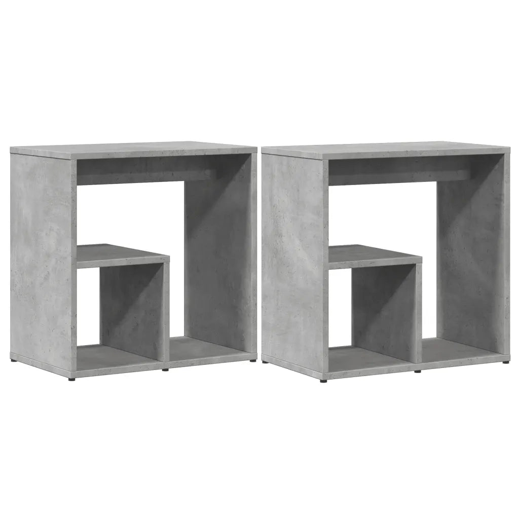 Tavolini 2pz Grigio Cemento 50x30x50 cm in Legno Multistrato 840562