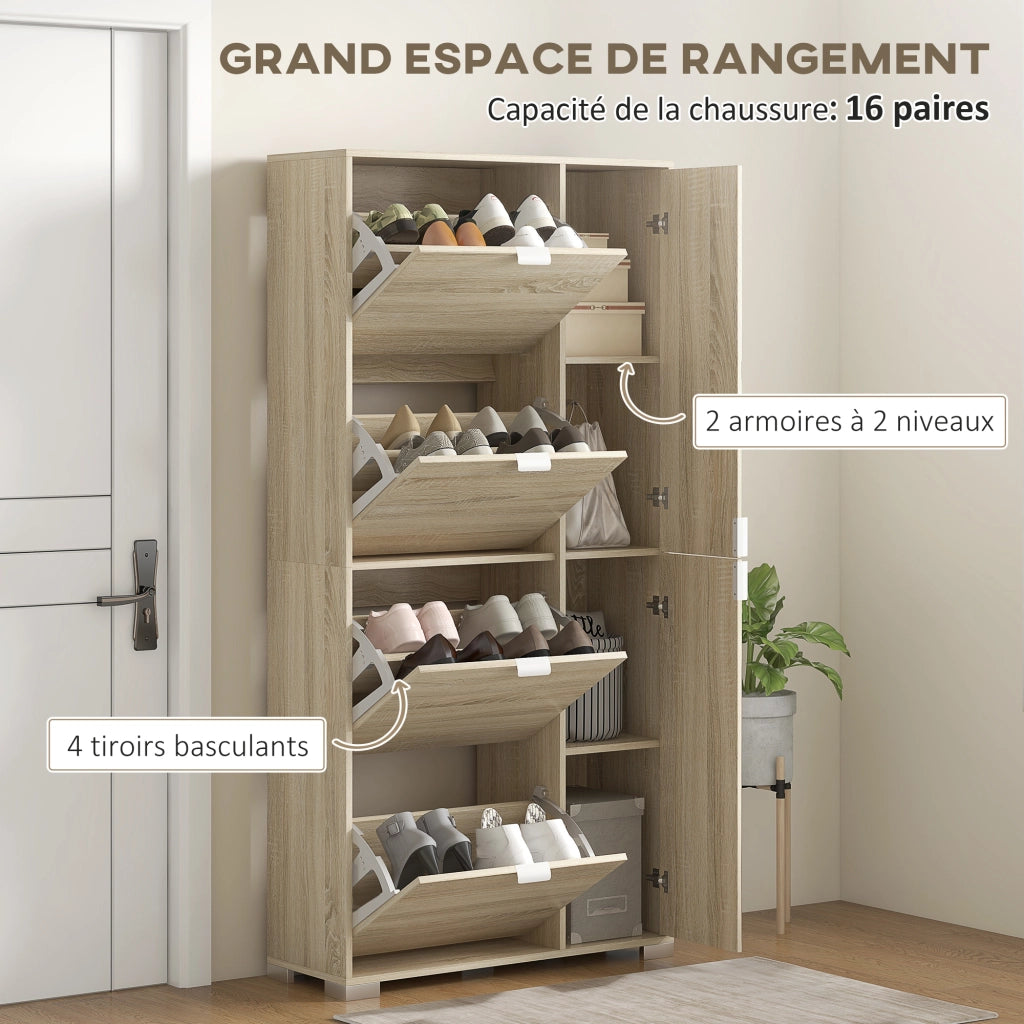 Scarpiera con ante e specchio per 16 paia ¨C Minimal ¨C Bianco