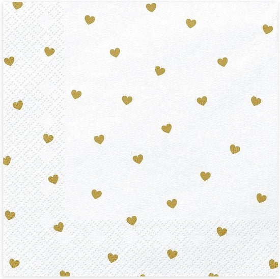 Serviette bianche con stampa di cuore dorato - compleanno San Valentino matrimonio luna di miele serviette con disegno beduino serviette di carta
