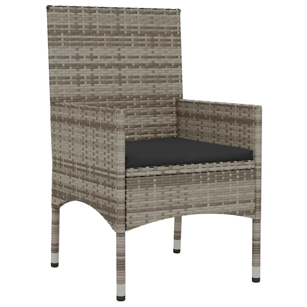 Set Divani da Giardino 4 pz con Cuscini-Sofa da giardino in Polyrattan Grigio 889994