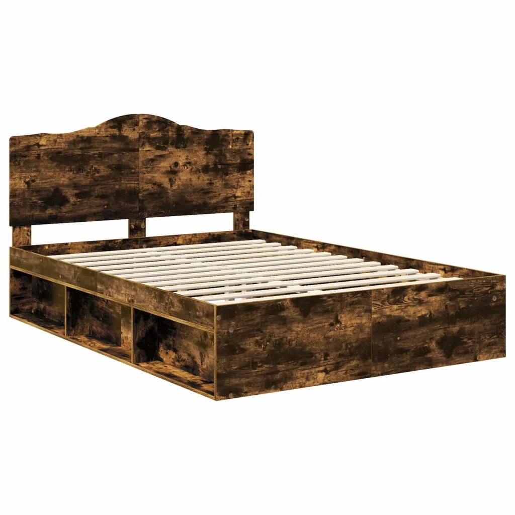 Struttura del letto Rovere fumé 150 x 200 cm Pino massello 3413294