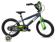 Bicicletta per Bambini 16" BMX Freni Caliper e Stabilizzatori in Acciaio Hi-Ten Verde